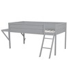 Whisen Modern Design Wood Twin Size Gaming Loft Bed with Desk and LED - 4 of 4