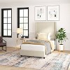 Taylor & Logan Twin 57" High Kellan Platform Bed Beige: Upholstered Wingback, Foam Padded - 4 of 4