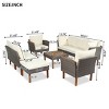 Coolbibila-Patio Dining Set 9 Piece, Garden Furniture Set Made of PE Rattan,  Sofa Set Outdoor With Coffee Table, Sofa Set Modern - image 4 of 4