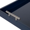 Kate and Laurel Lipton Tray, 16.5x12.25, Navy Blue and Silver - 2 of 4