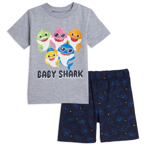 Pinkfong Baby Shark Toddler Boys Graphic T-shirt & Shorts Gray/blue 2t ...