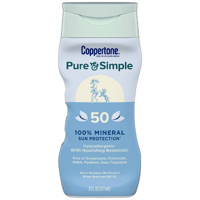 Coppertone Pure & Simple Sunscreen Lotion - SPF 50 - 6 fl oz