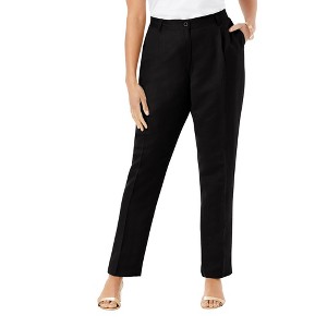 Jessica London Women's Plus Size Linen Pleat-Front Pant - 1 of 4