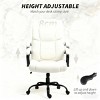 TopComfy Accent Chairs Executive Office Chair with Plush Padding Adjustable Design and Rolling Wheels Soft Chair for Office, White, 31.5"*28.5"*46.5" - 3 of 4