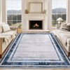 Washable Modern Bordered Rug Non Slip Low Pile Rug Soft Throw Floor Cover Foldable Indoor Carpet for Living Room Bedroom Playroom Nursery - 2 of 4