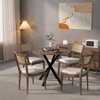 TiramisuBest Small Round 31.5" Dining Table, Rustic Brown Kitchen Table with Metal Legs, Seats 2-4 People - 4 of 4