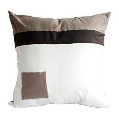 Slickblue Knitted Fabric Decorative Pillow Cushion - Stylish Patchwork Floor Pillow, 19.7x19.7 inches, 4 Color Options