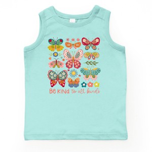 The Juniper Shop Be Kind To All Kinds Butterfly Youth Tank Top - M - Seafoam - 1 of 4