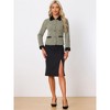 INSPIRE CHIC Women's Elegant Plaid Tweed Work Office Outwear Short Blazer - 3 of 4