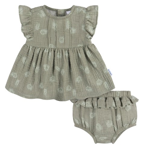 Gerber Baby Girls' Dress and Diaper Cover - Palms - 12 Months - 2-Piece