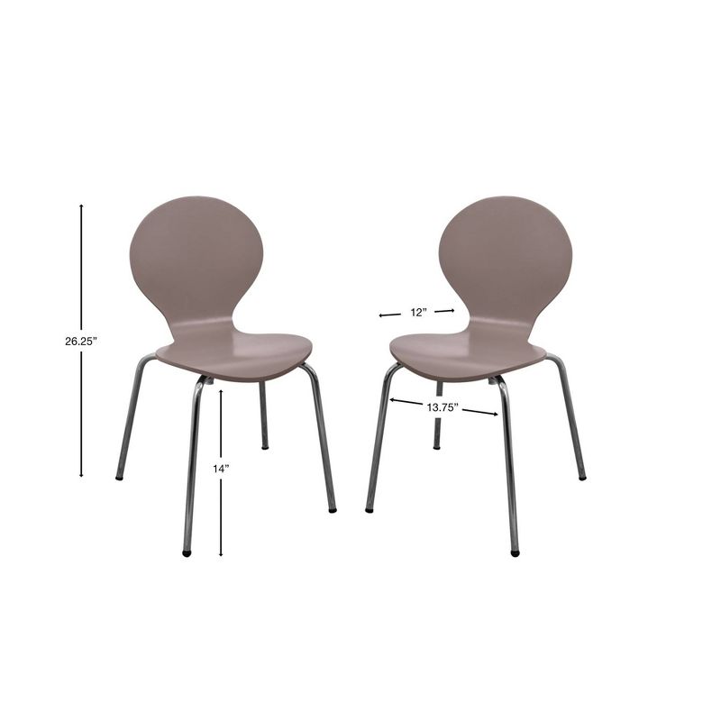 Set of 2 Kids' Bentwood Chairs with Chrome Legs - Gift Mark, 4 of 5