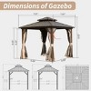 10X14 FT Outdoor Aluminum Patio Gazebo,Gazebo With Double Roof Canopy And Curtains,Galvanized Steel Hardtop Permanent Gazebo-Coolbibila - 4 of 4