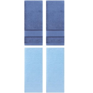 REGALWOVEN 4 Pcs Striped Comfortable Quick Drying Non-Linting Hand Towel 14" x 30" - 1 of 4