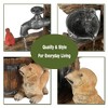 LuxenHome 30" Farmhouse Playful Puppy Resin Water Fountain Outdoor with Barrel and LED Lights Brown - 3 of 4