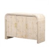 Hostack Curved Sideboard Buffet with Gold Handles and Adjustable Organizer for Dining and Living Room, Natural - 3 of 4