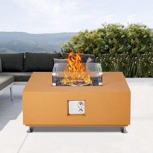 COZONY 36/48/56" Propane Fire Pit Table, 50,000 BTU Dual-Use Outdoor Heater with Wind Guard & Cover - 1 of 4