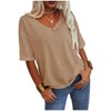 Imily Bela Women's Casual V Neck Half Sleeve Oversized T Shirt Solid Color Basic Top - 3 of 4