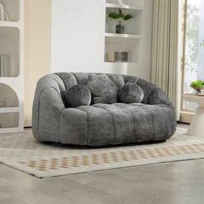 NicBex Chenille Bean Bag Chair for Adults and Kids,Oversized Lazy Sofa Chair with Armrests,Modern Lounge Chair for Living Room