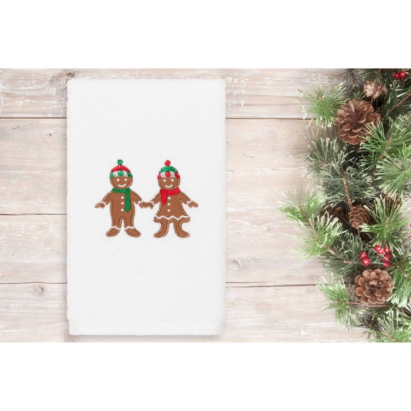 2pc Gingerbread Hand Towel Set White - Linum Home Textiles, 1 of 6