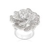 Slickblue Women’s Flower Design 4.9 Ct. Cubic Zirconia Cocktail Ring – Rhodium-Plated Silver Tone, Sizes 5-10 - 2 of 4