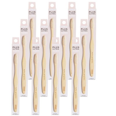 Plus Ultra Soft Bristle Hello Gorgeous Bamboo Toothbrush - 12 ct