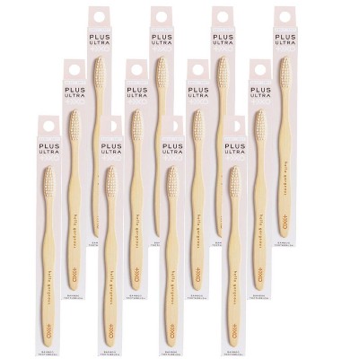 Plus Ultra Soft Bristle Hello Gorgeous Bamboo Toothbrush - 12 Ct : Target