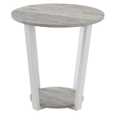 Vynxaria  Contemporary End Table - Round, Stylish Durable with Shelf for Living Room Bedroom