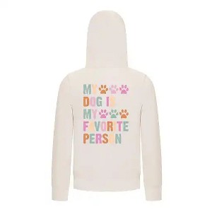 Everyday Kids My Dog Is My Favorite Person Girls Zip Up Hoodie – Cute Pet Lover Sweatshirt - 1 of 4