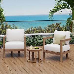VYNXARIA 3-Piece Acacia Wood Patio Set - Stylish Outdoor Furniture for Relaxation - 1 of 4