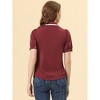 Allegra K Women's Peter Pan Collar Bow Tie Neck Work Office Button Down Shirt - 4 of 4