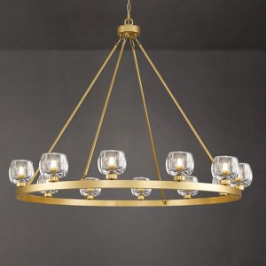 CityFurn 12-Light 48'' W Modern Large Wagon Wheel Chandelier with Clear Glass - 1 of 4