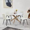 Hybition 47.2" Round Dining Table Set, Modern Kitchen Table for 4-6 Person, Steel Legs(1 Table 4 Chairs) - 2 of 4