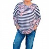 Women's 3/4 Sleeve Bateau Side Top - Multiples - 3 of 4