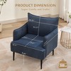 Accent Chair Mid-Century Modern Chair Upholstered Lounge Arm Chair with Solid Wood Frame & Soft Cushion for Living Room, Bedroom - 4 of 4