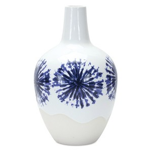 Two-Tone Tie Dye Design Ceramic Vase 11"H - 1 of 3