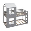 PAGED Wooden Housebed Bunk Bed Loft Bed, Twin over Twin Bed Frame with Window, Shelves, Ladder and Guardrail for Kids, Teens - 3 of 4