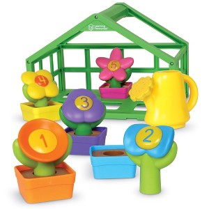 Learning Resources Growing Greenhouse Color and Number Playset: Baby & Toddler Learning Toys, 12 Pieces Plastic Set - 1 of 4