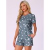 INSPIRE CHIC Womens Pajama Sets 2 Piece Lounge Set Short Sleeve Top and Shorts Soft Pj Set Loungewear Sets Comfy Sleep Sets - 2 of 4