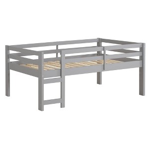 Solid Wood Low Loft Bed Gray - Saracina Home