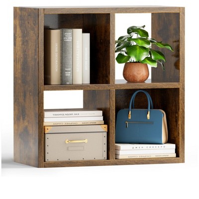 COMHOMA 4/6/8 Wood Cube Storage Shelf, White Wood Bookshelf with Removable Back Panels, Open Back Design for Vertical or Horizontal Placement