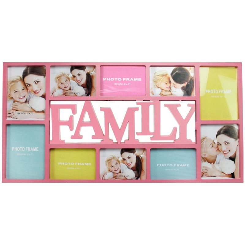 Northlight 28.75" Pink "Family" Collage Photo Picture Frame Wall Decoration, 3 of 4