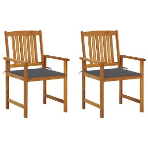 vidaXL Patio Chairs with Cushions 2 pcs Solid Acacia Wood - 1 of 4