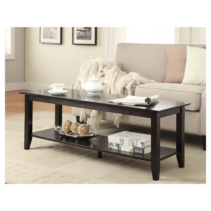 American Heritage Coffee Table with Shelf - Convenience Concepts, 4 of 7