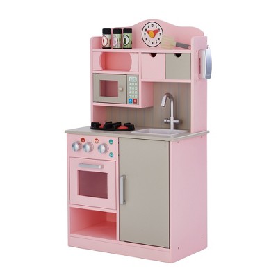 Teamson Kids Little Chef Florence Classic Interactive Play Kitchen with Accessories and Storage Space, Pink