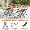 Tangkula 5 PCS Patio Acacia Wood Dining Set w/ 4 Folding Chairs Slatted Seat & Tabletop - 4 of 4