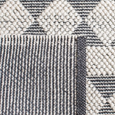 Natura 6' x 6' Black and Ivory Wool Square Area Rug