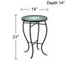 Teal Island Designs Modern Black Round Outdoor Accent Side Tables 14" Wide Set of 2 Green Mosaic Tabletop for Front Porch Patio Home House - 4 of 4