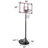 VisioGear Lawn Sports Sets, Portable Basketball Play Set with Base, Wheels and Backboard for Teenagers Adults, Red, 32"*90"*32" - 2 of 4