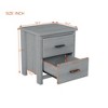 Vintage Wooden Nightstand with 2 Drawers, Large Storage Space 4Q - ModernLuxe - 3 of 4