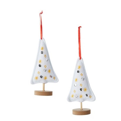 The Lakeside Collection Sets of 2 Embellished Plush Tree Ornaments